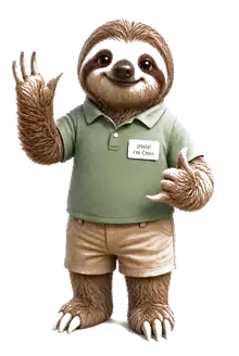 Animated sloth welcoming guests to Casa Garitas